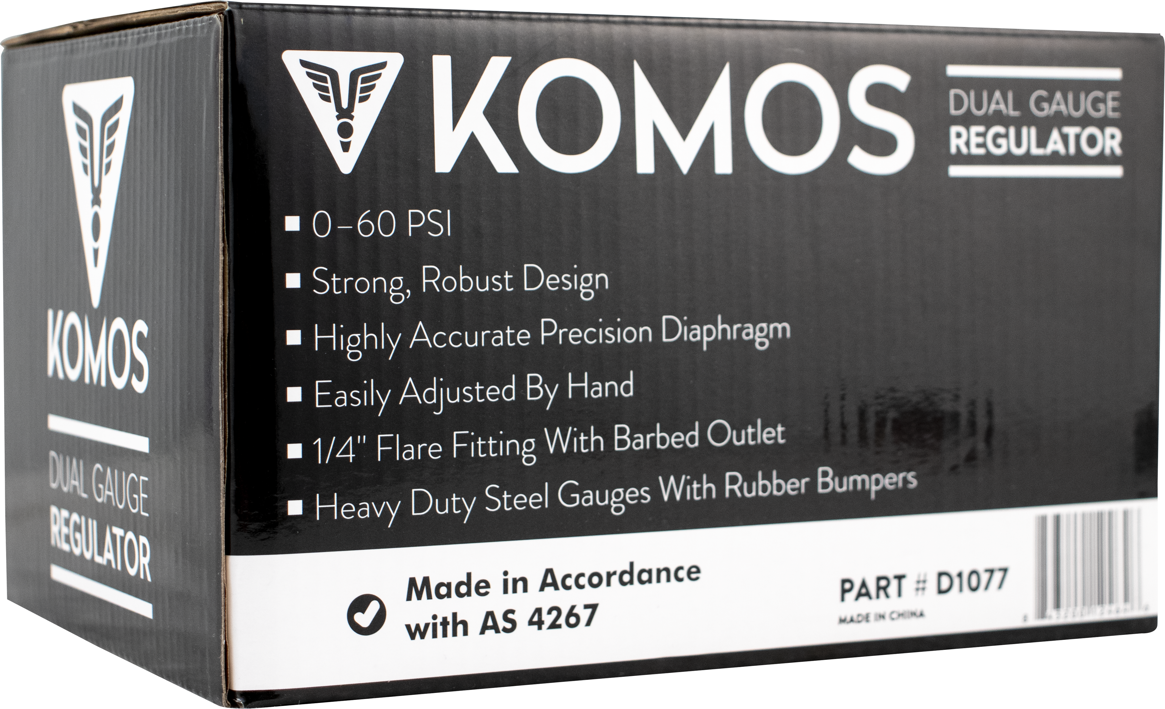 KOMOS Premium Dual Gauge CO2 Regulator - 60 psi