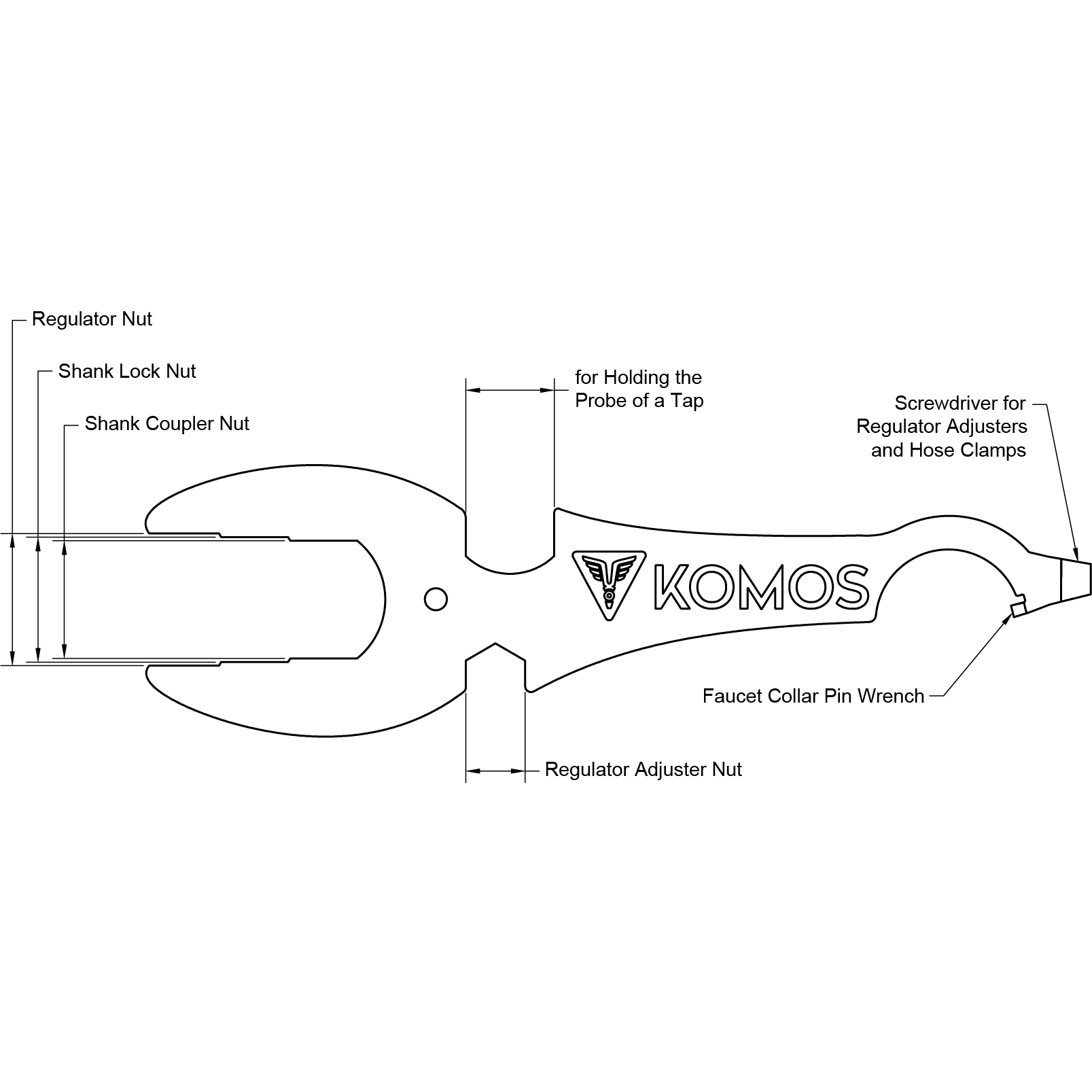 KOMOS Draft Tool Faucet Wrench