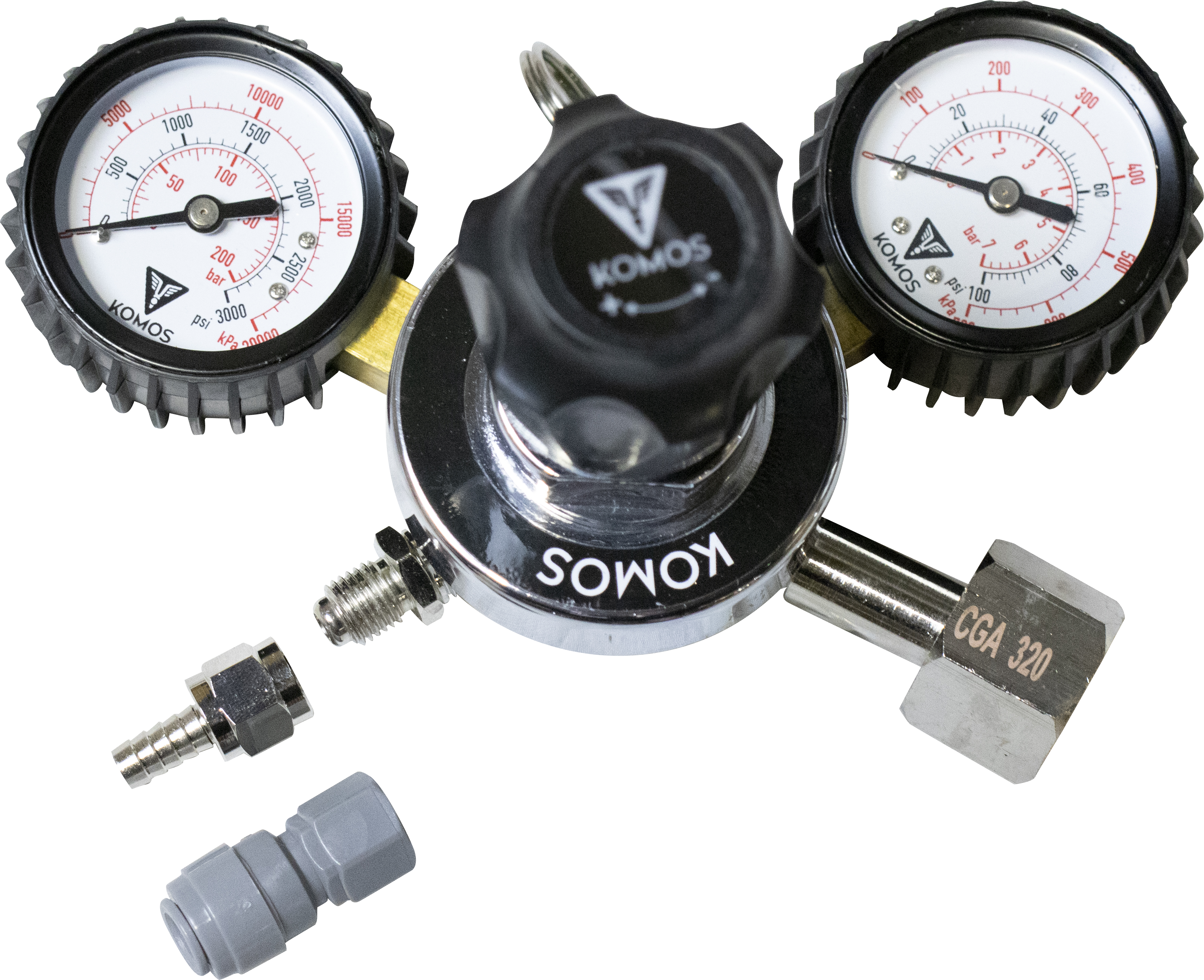 KOMOS Premium Dual Gauge CO2 Regulator - 60 psi