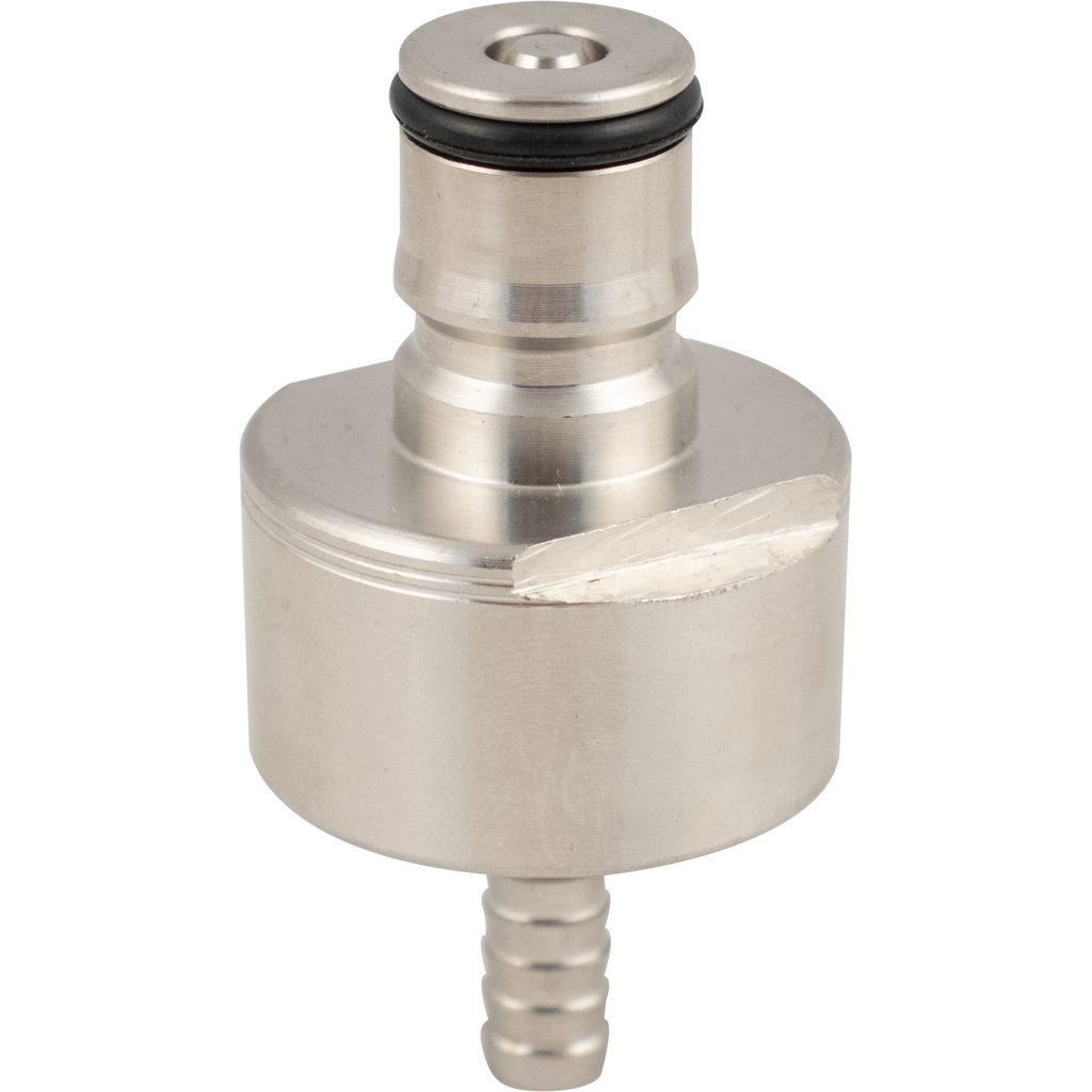 Carbonation & Line Cleaning Cap - Stainless - Ball Lock Quick Disconnect (QD) (Bev/Gas Compatible)