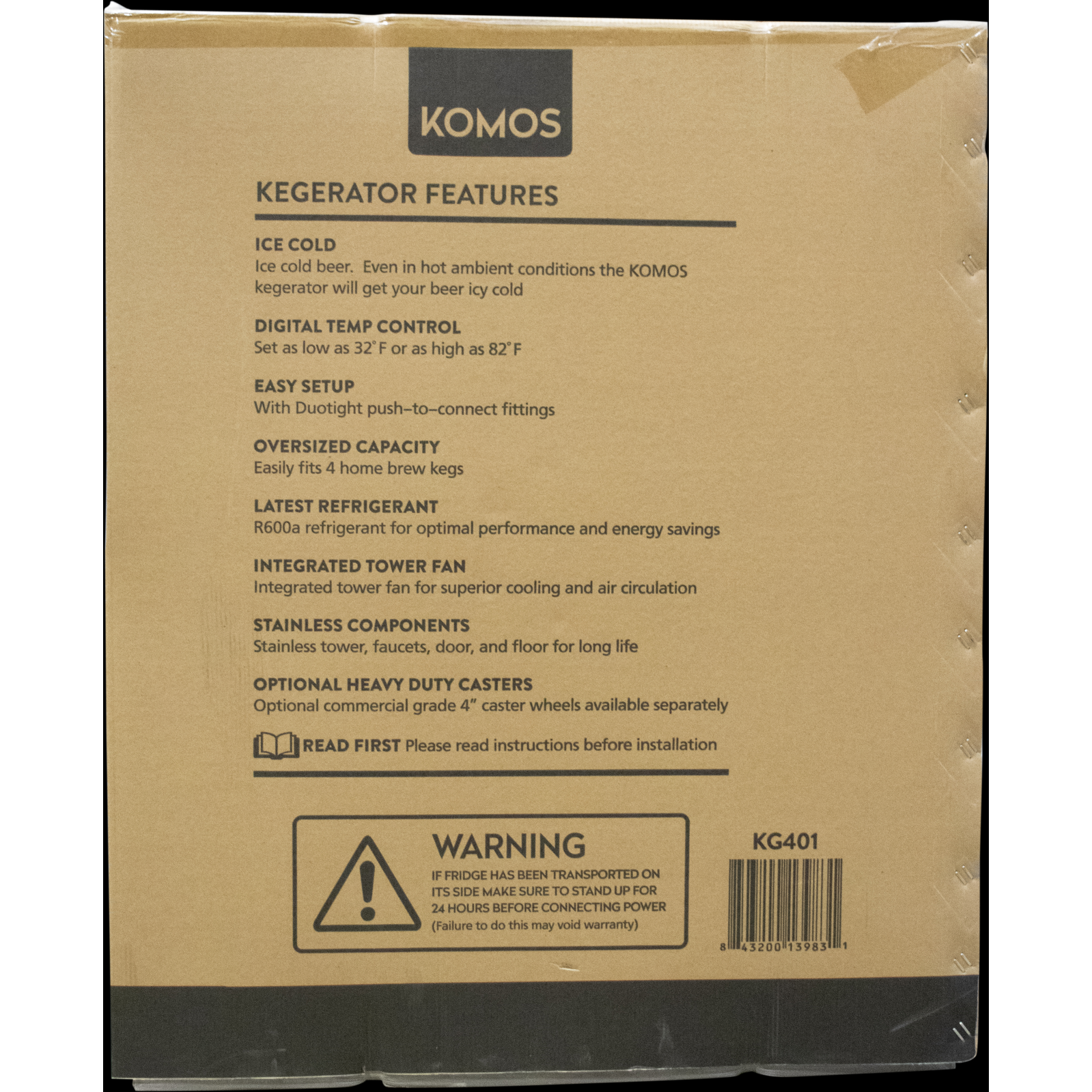 Komos Kegerator V2 with Komos Regulator - REFRIGERATOR ONLY