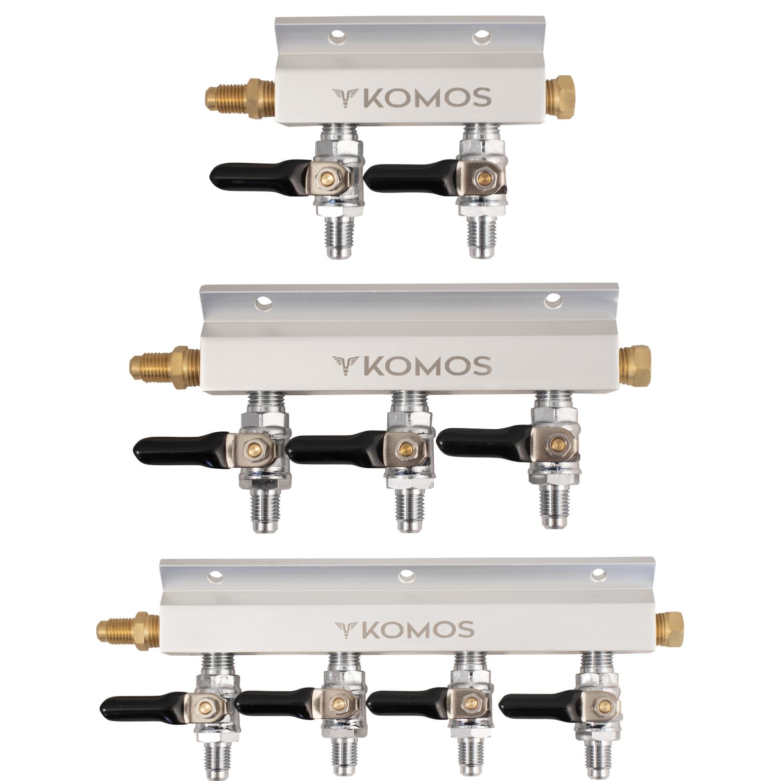 KOMOS Gas Manifold - Aluminum - 1/4" Flare - PLACEHOLDER