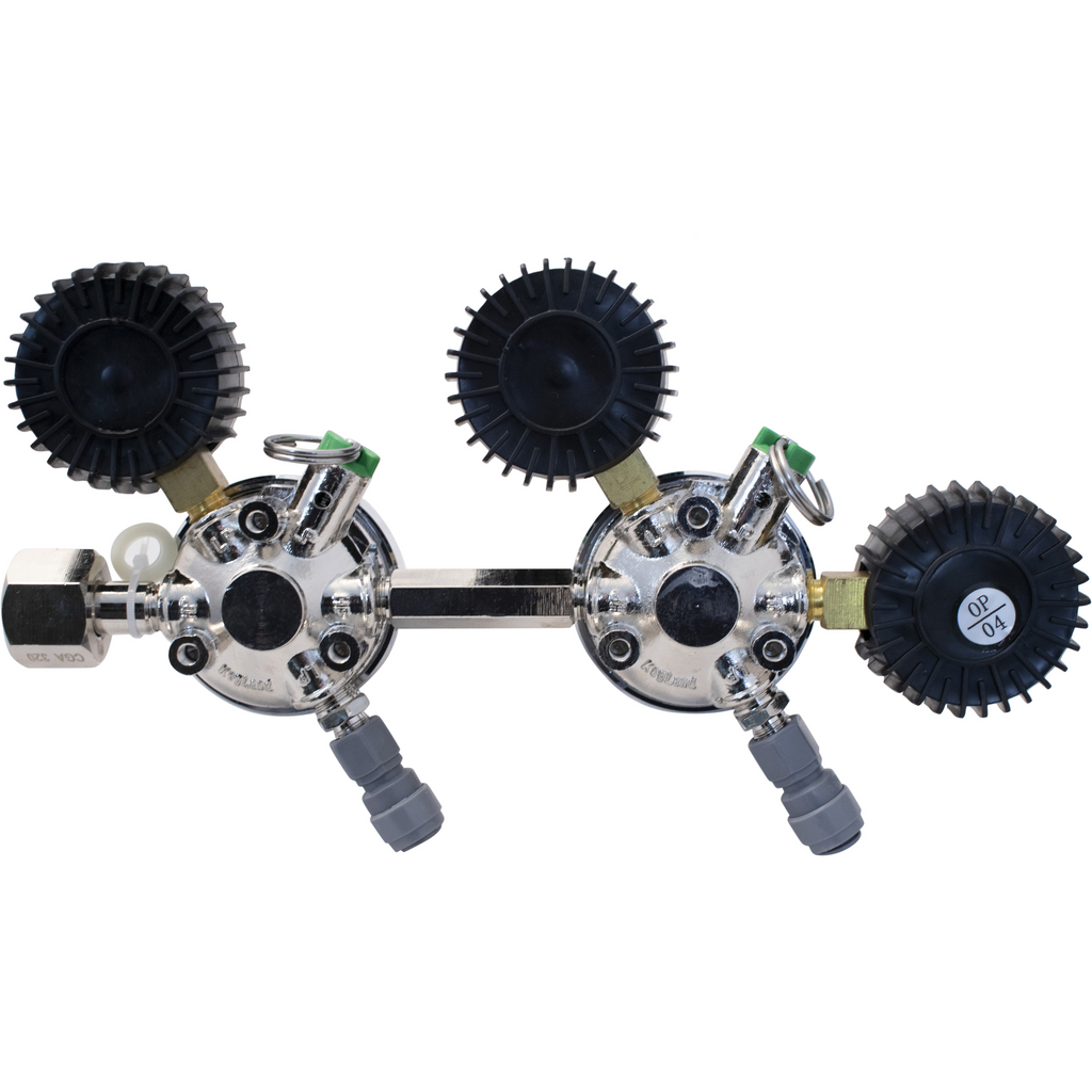 KOMOS Premium Dual Body CO2 Regulator - Three Gauge