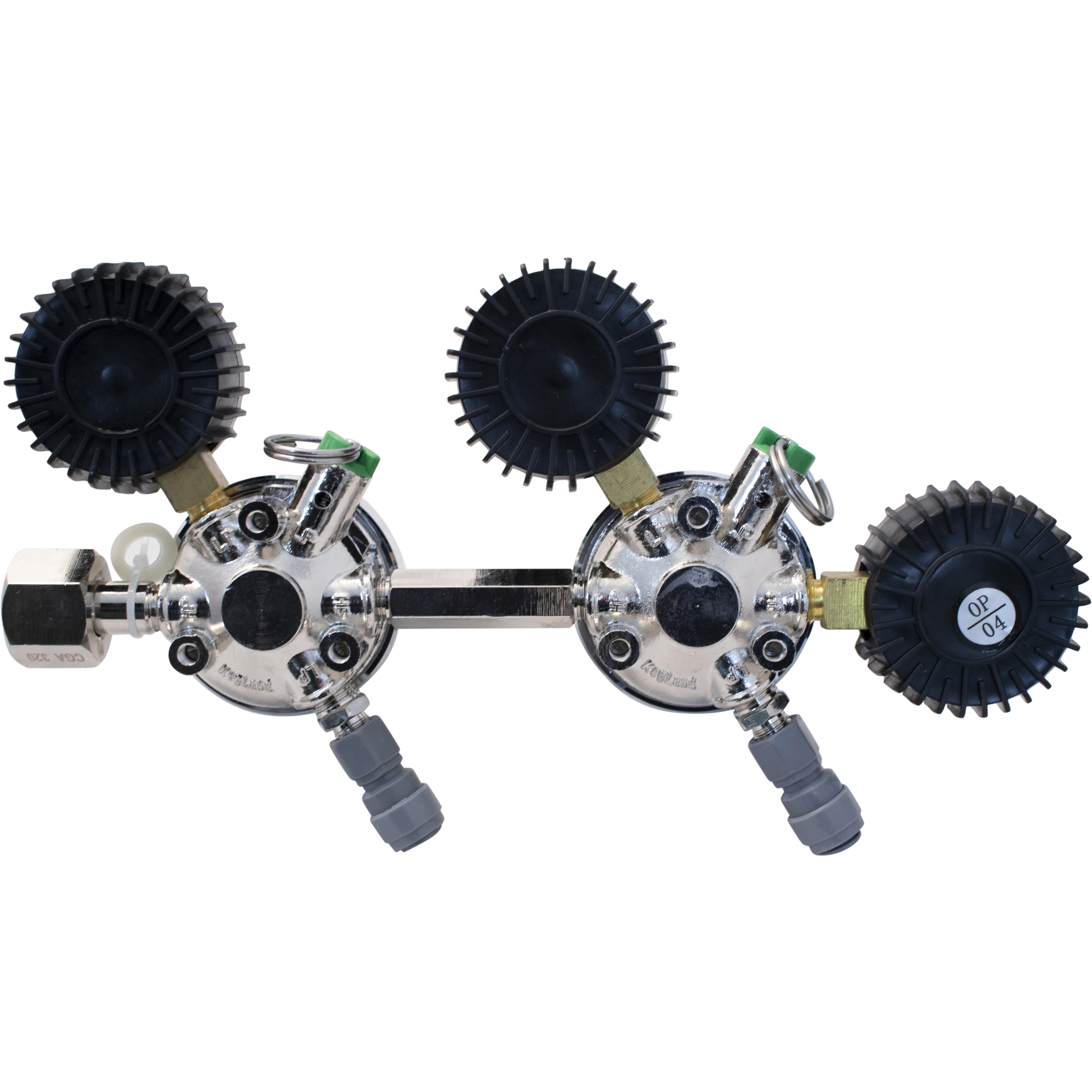 KOMOS Premium Dual Body CO2 Regulator - Three Gauge