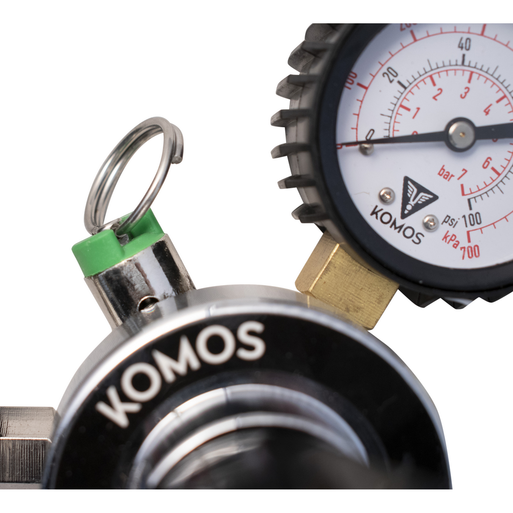 KOMOS Premium Dual Body CO2 Regulator - Three Gauge