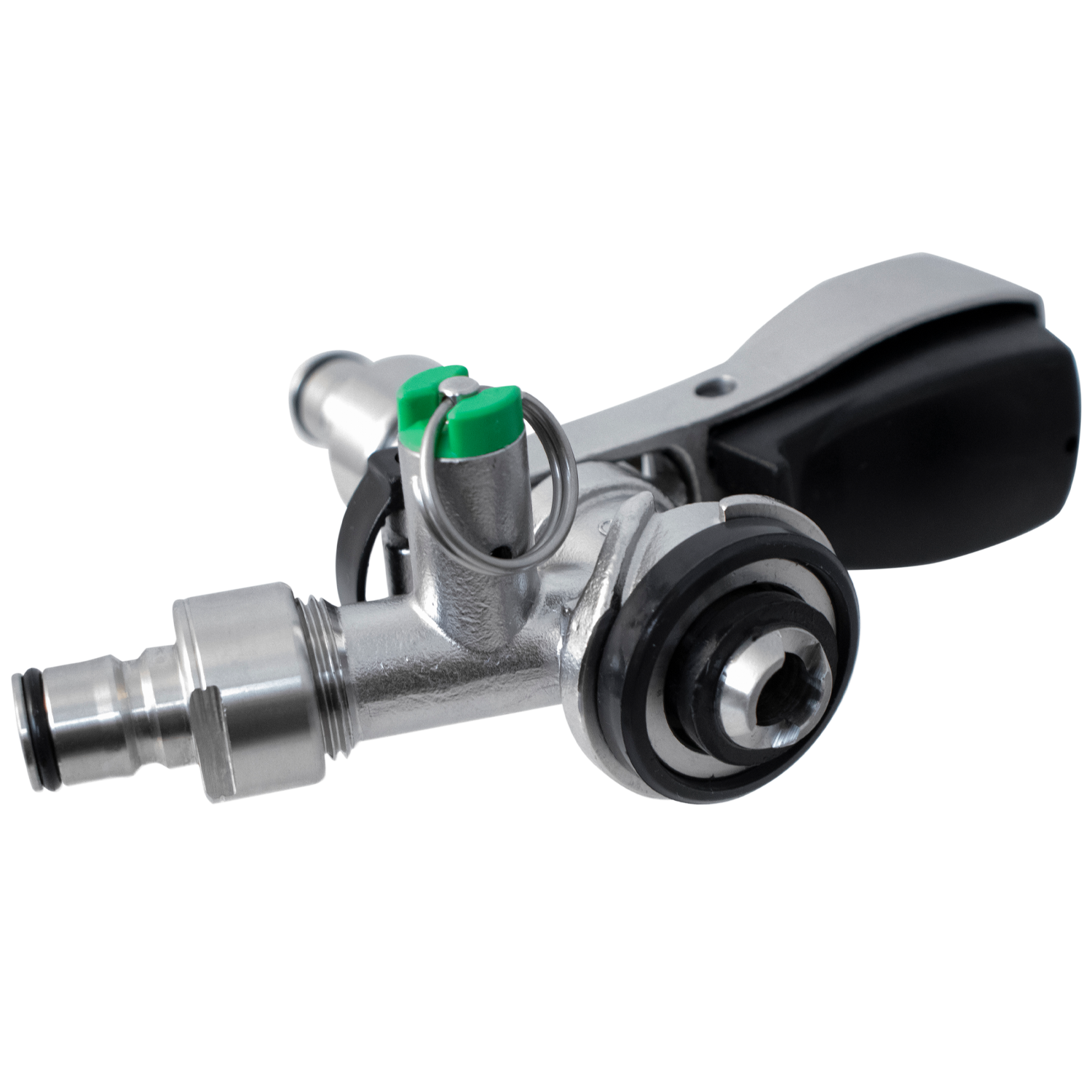 KOMOS Keg Coupler - D-Style Sanke Coupler with PRV (Stainless) w/ Ball Lock Quick Disconnect (QD) Adapters