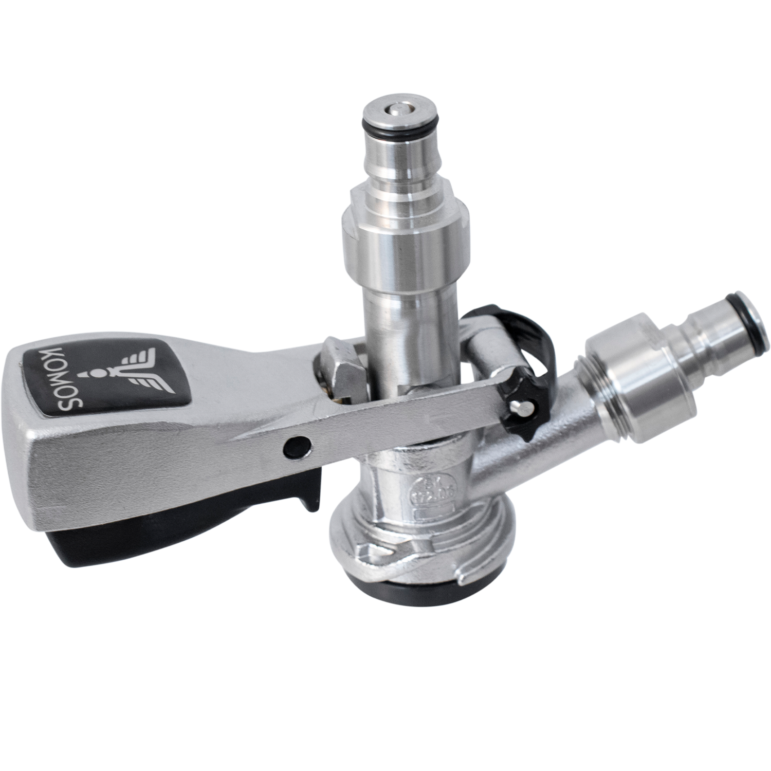 KOMOS Keg Coupler - D-Style Sanke Coupler with PRV (Stainless) w/ Ball Lock Quick Disconnect (QD) Adapters