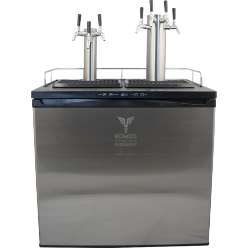 Komos Double-Wide Kegerator with Two Stainless Towers and NukaTap Faucets - PLACEHOLDER
