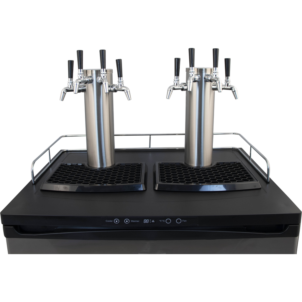 Komos Double-Wide Kegerator with Two Stainless Towers and NukaTap Faucets - PLACEHOLDER