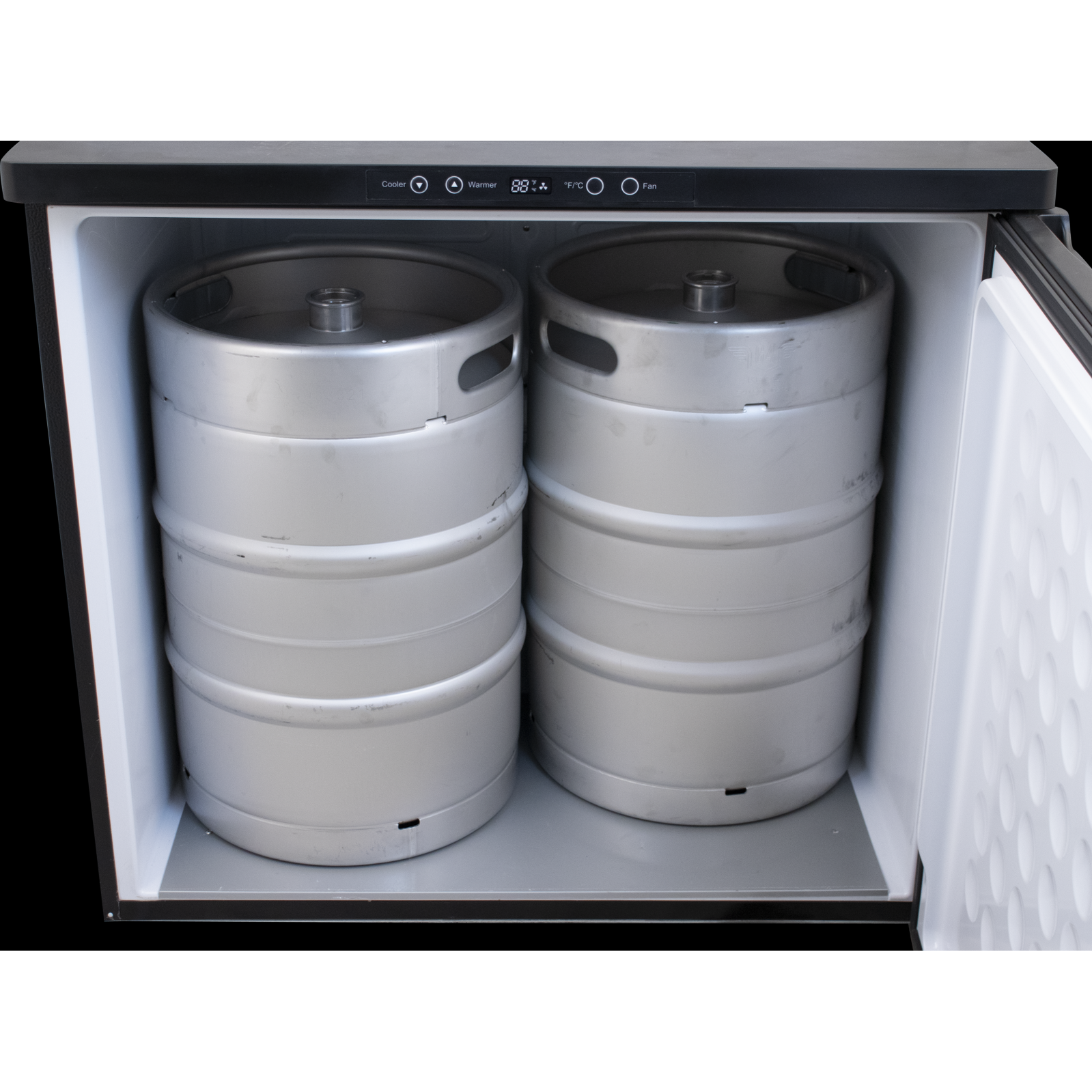 Komos Double-Wide Kegerator with Two Stainless Towers and NukaTap Faucets - PLACEHOLDER
