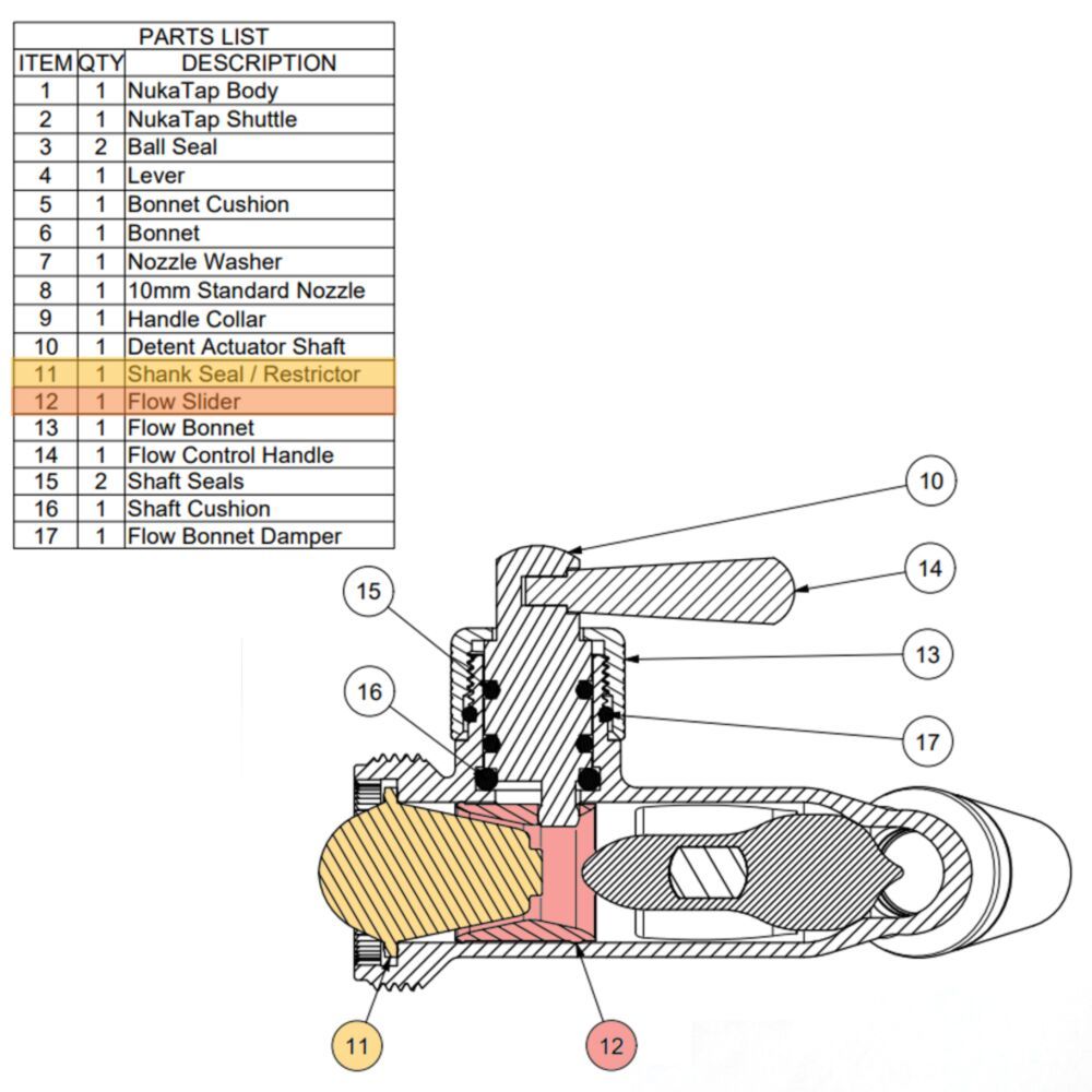 Replacement FC Shuttles for Nukatap Flow Control Stainless Steel Faucet - G1