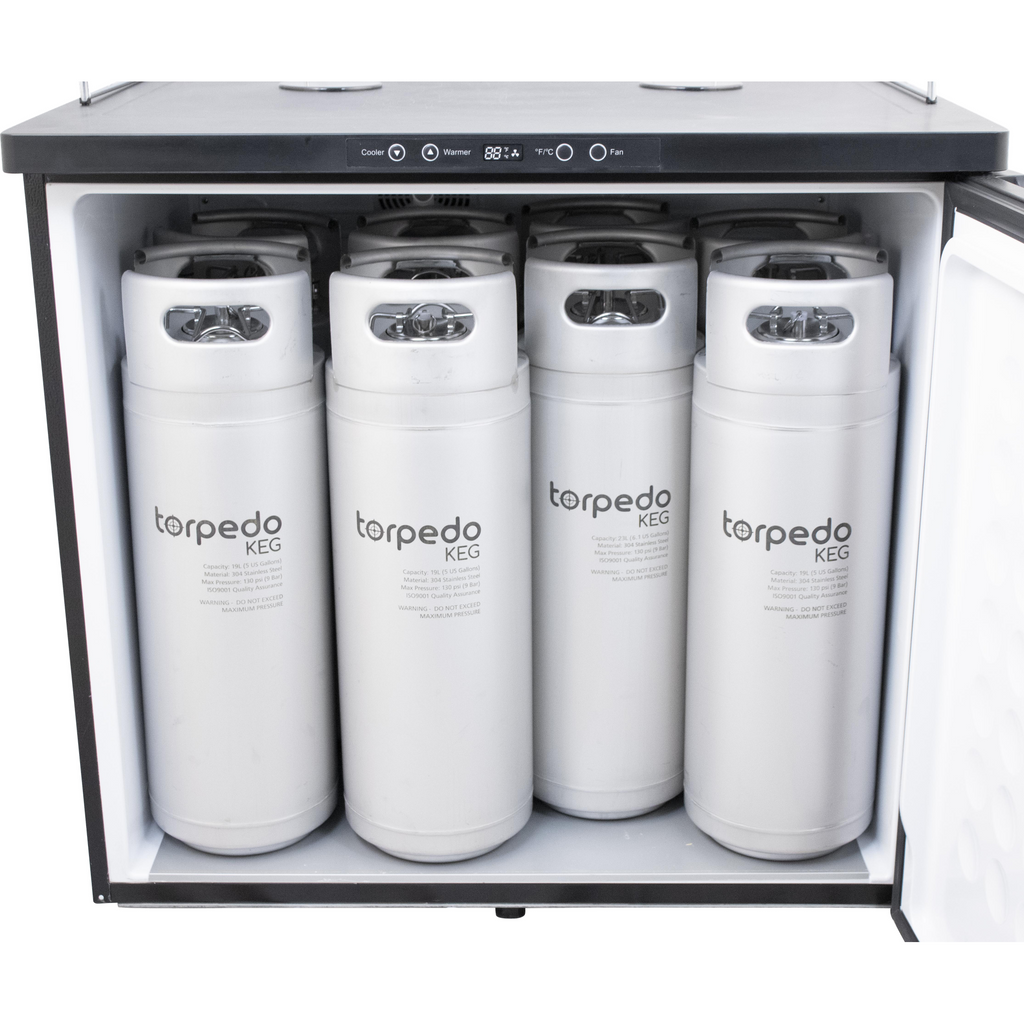 Komos Double-Wide Kegerator with Two Stainless Towers and NukaTap Faucets - PLACEHOLDER