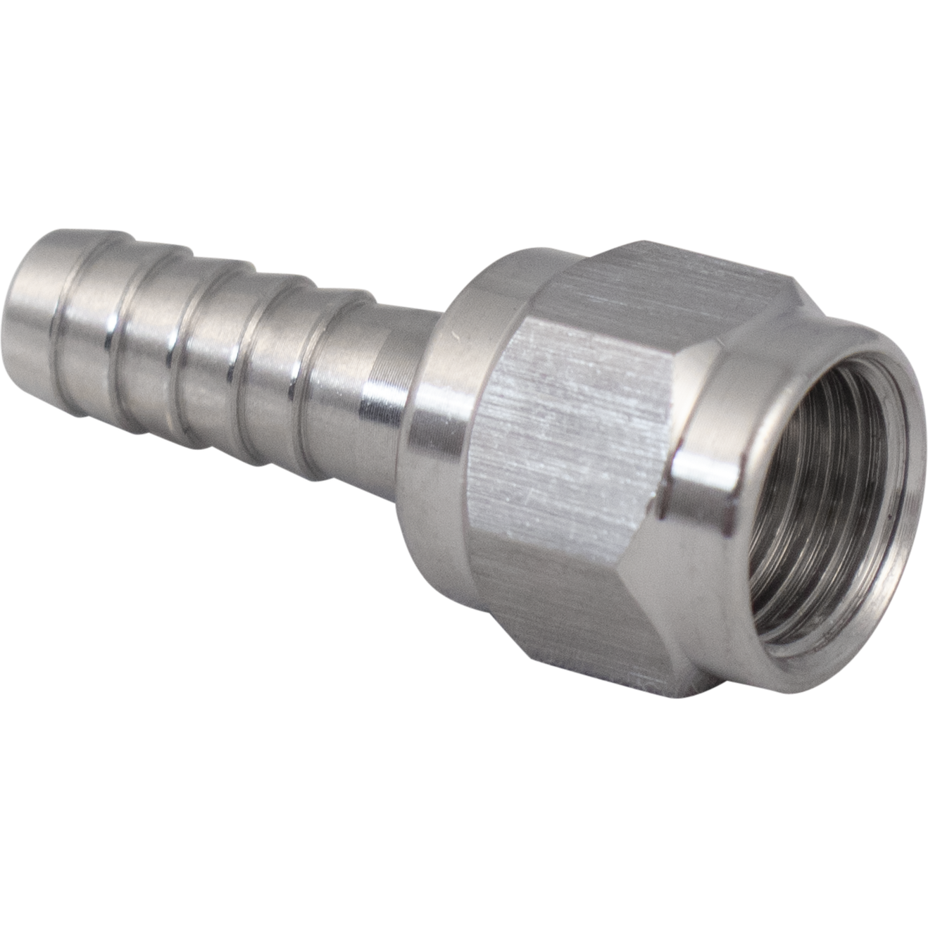Komos - Stainless Flare Fitting - 1/4 in. Swivel Nut & Barb