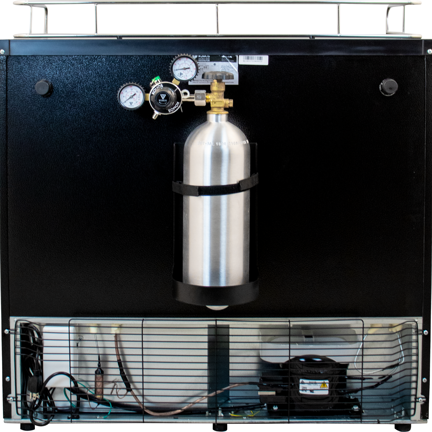 Komos Double-Wide Kegerator with Stainless Double T Bar Tower - 6 Tap