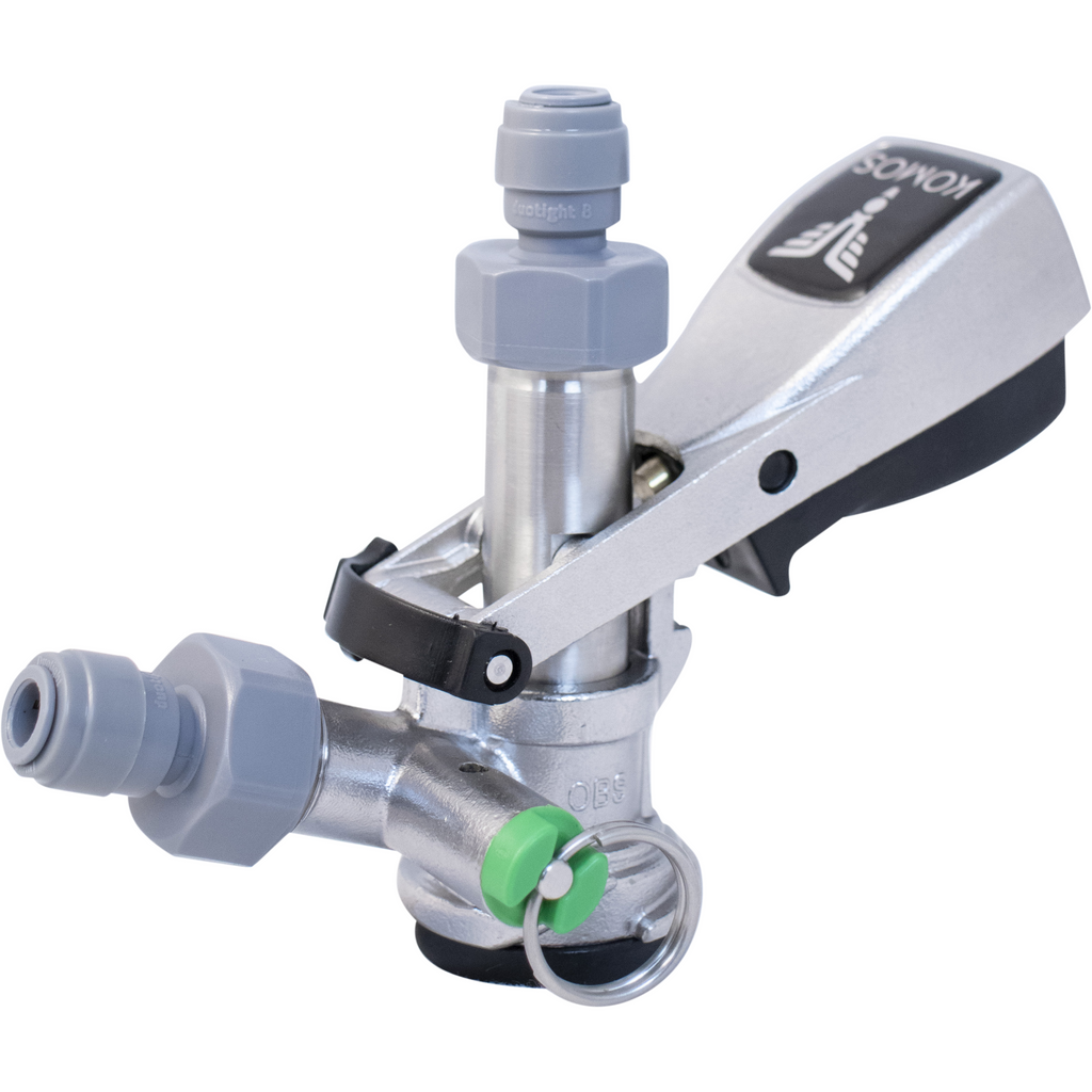 KOMOS Keg Coupler - S Style Sanke Coupler with PRV (Stainless) w/ 8mm Duotight Adapters
