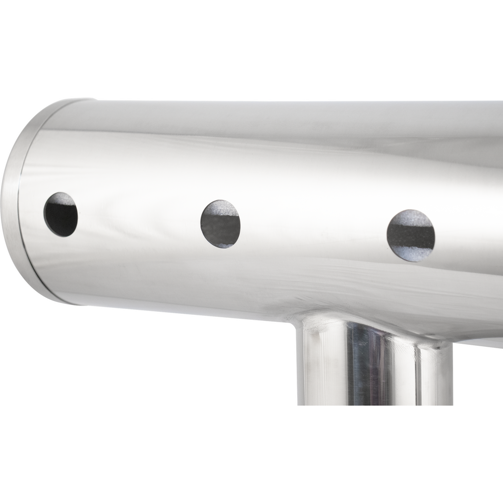 Komos Double T Bar Draft Tower - Brushed Stainless - 6 Tap