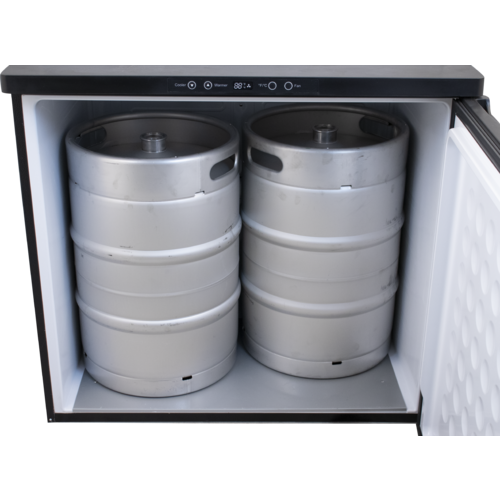 Komos Double-Wide Kegerator with Stainless Double T Bar Tower - 6 Tap