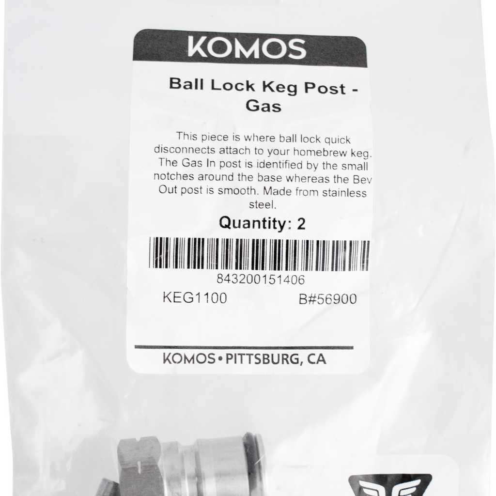 Komos - Ball Lock Keg Post - Body Connect - Gas In- Pack of 2