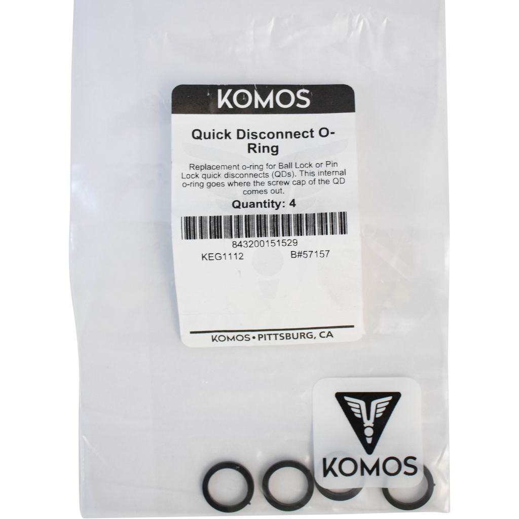 Komos - O-ring Gasket for Ball Lock or Pin Lock Quick Disconnect (QD) - Pack of 4