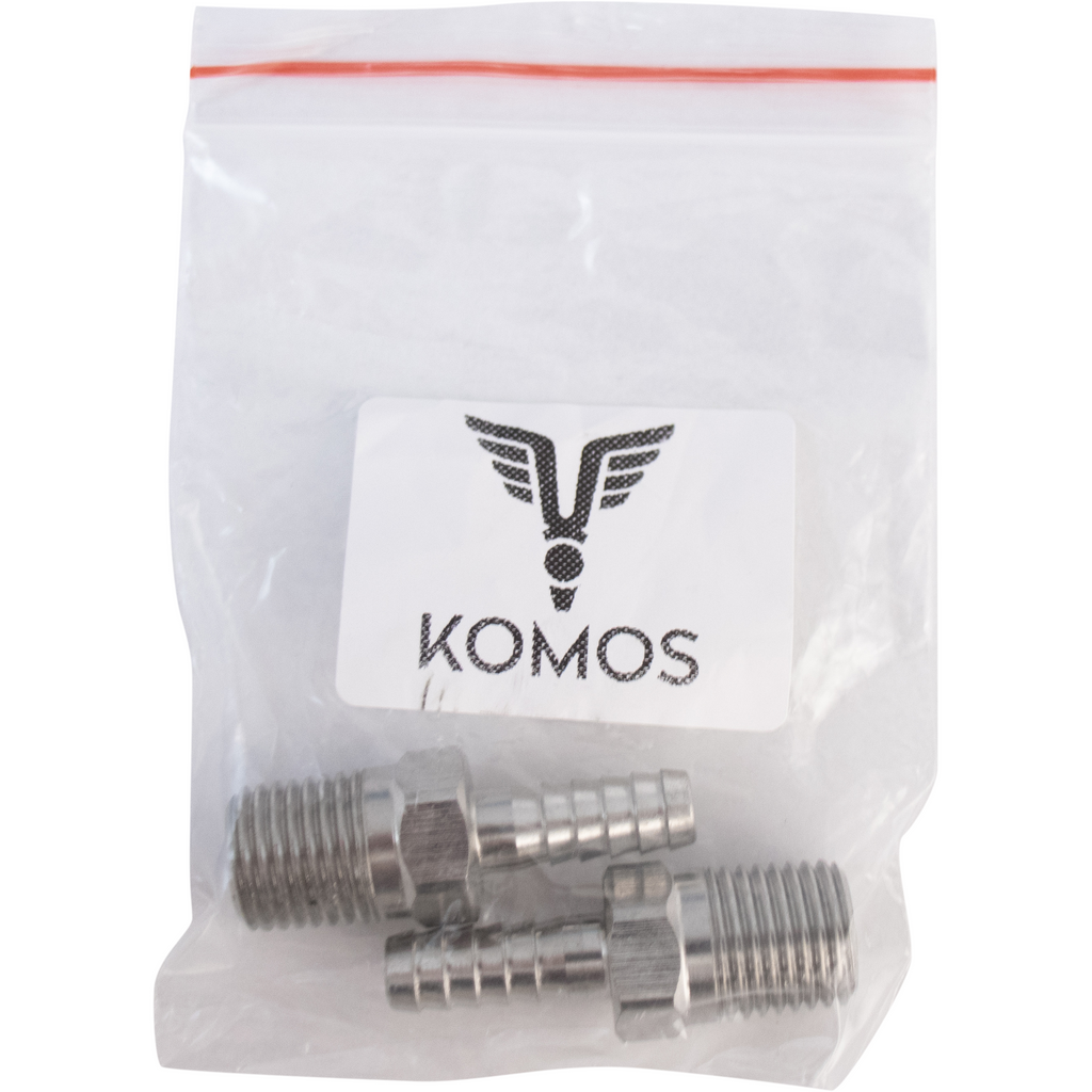 Komos - 1/4 in. NPT x 1/4 in. Barb - 2 Pack