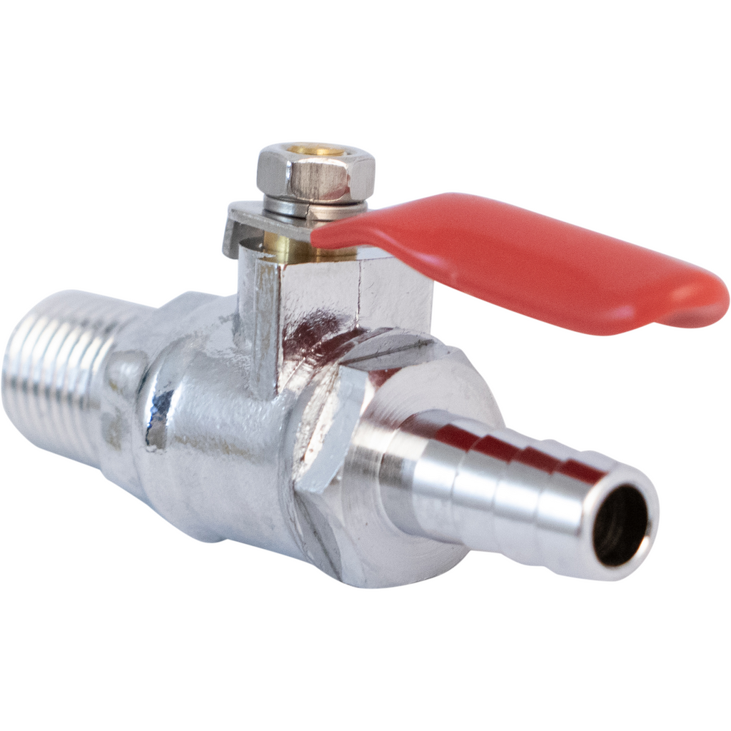 Komos - 1/4 in. NPT x 5/16 in. Barb - Ball Valve + Check Valve