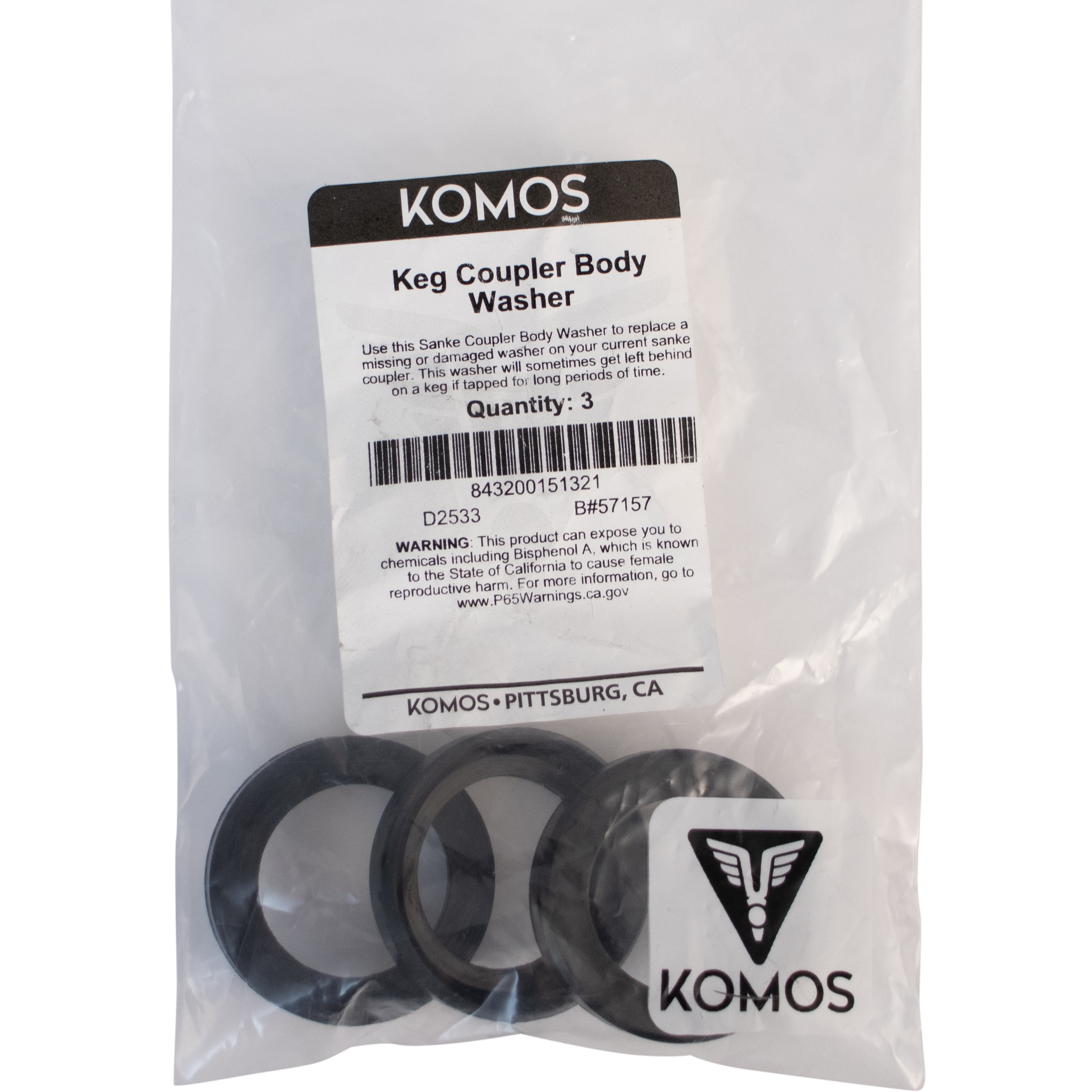Komos - Sanke Tap Keg Coupler Body Washer - Pack of 3