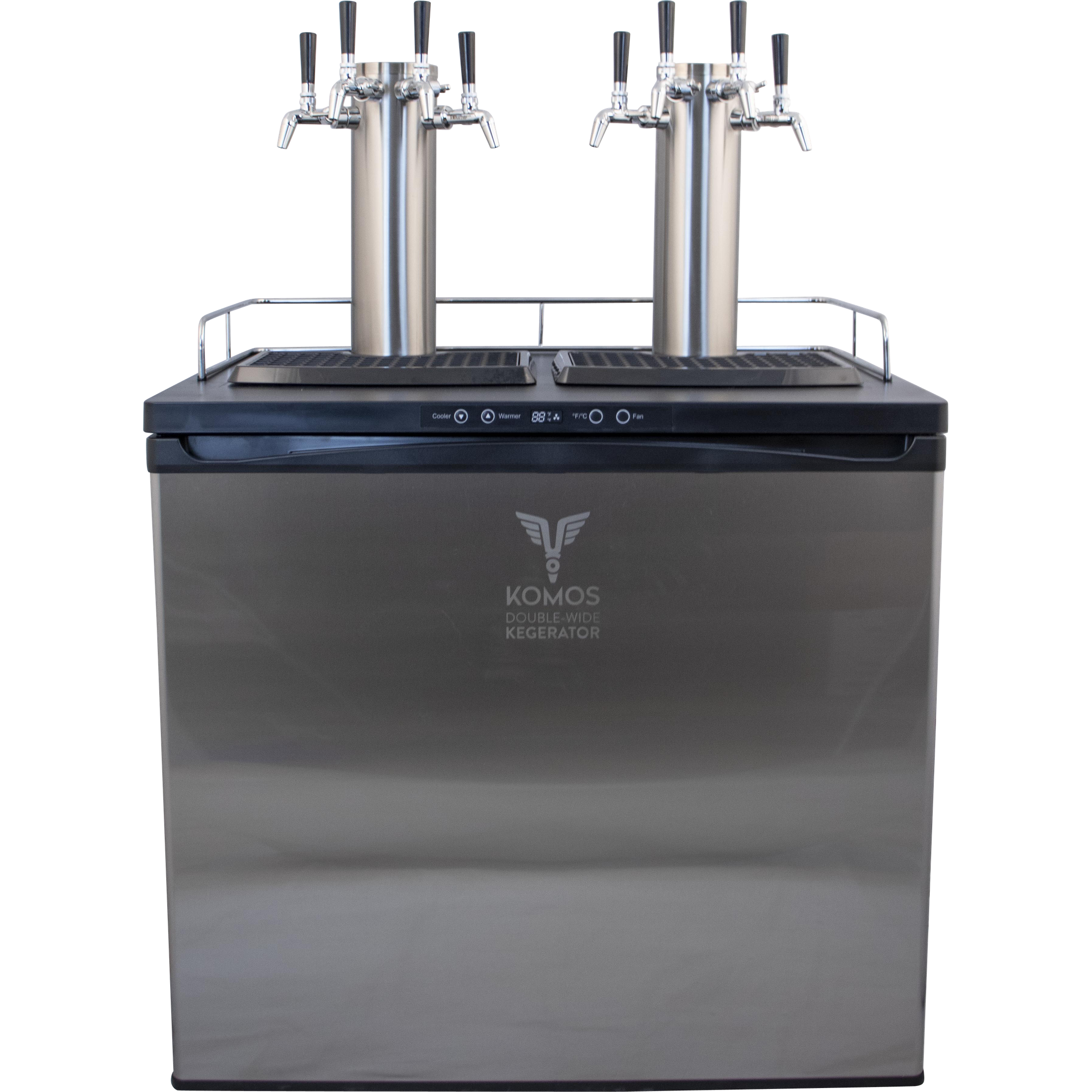 Komos Double-Wide Kegerator with Two Stainless Towers and NukaTap Faucets - PLACEHOLDER