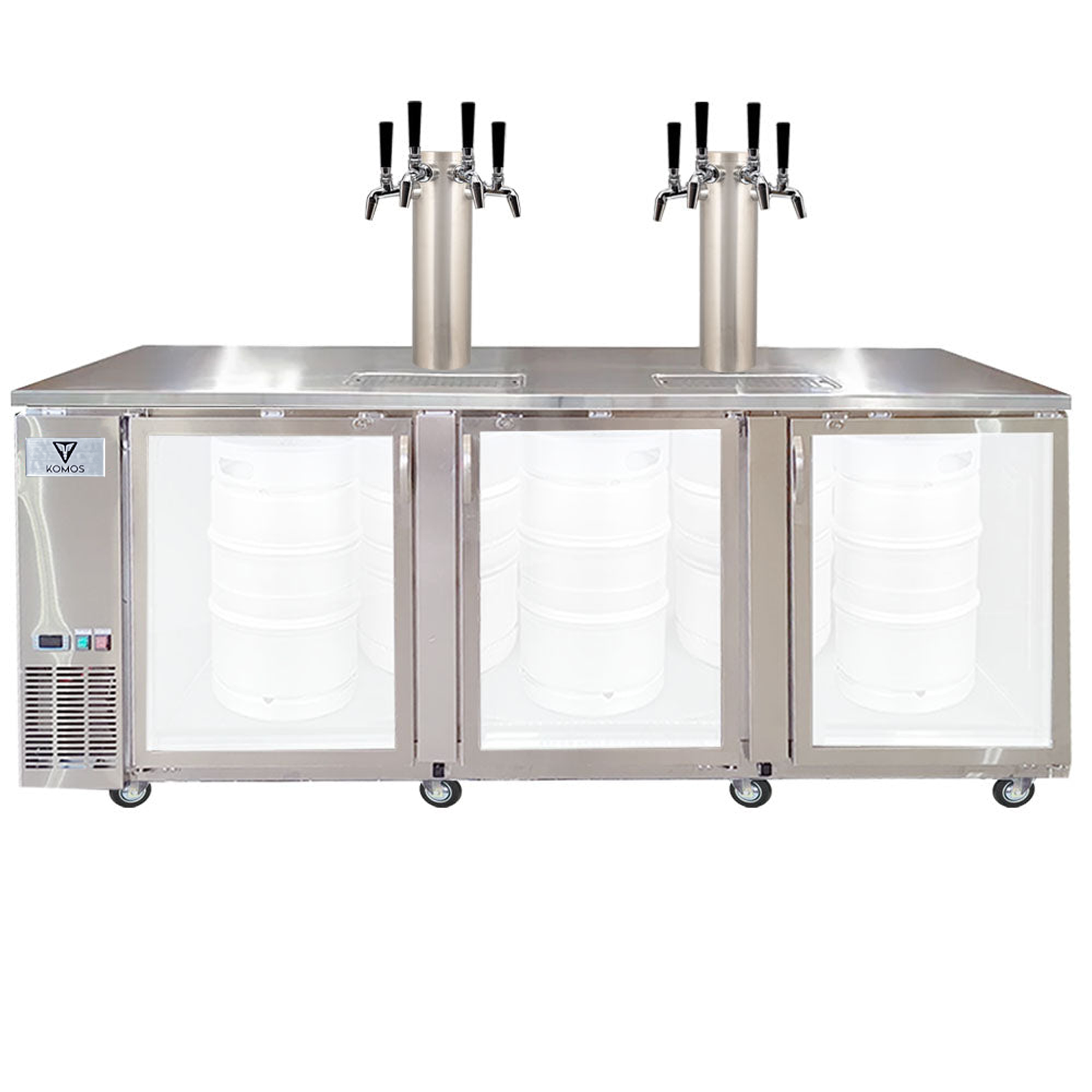Komos Olympus III Deluxe Kegerator with Two Stainless Towers and NukaTap Faucets - PLACEHOLDER