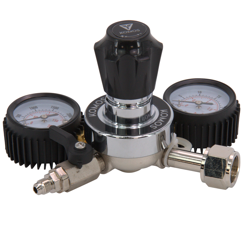 KOMOS Universal 25 - Dual Gauge CO2 Regulator - 25 psi