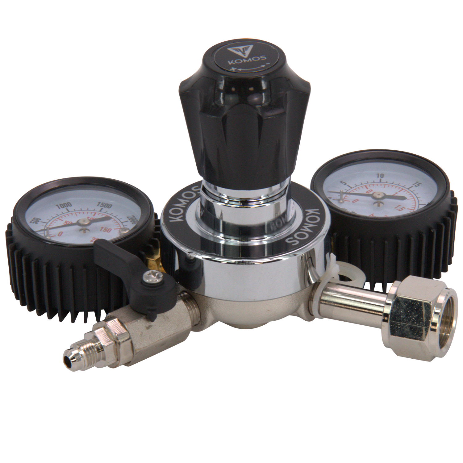 KOMOS Universal 25 - Dual Gauge CO2 Regulator - 25 psi
