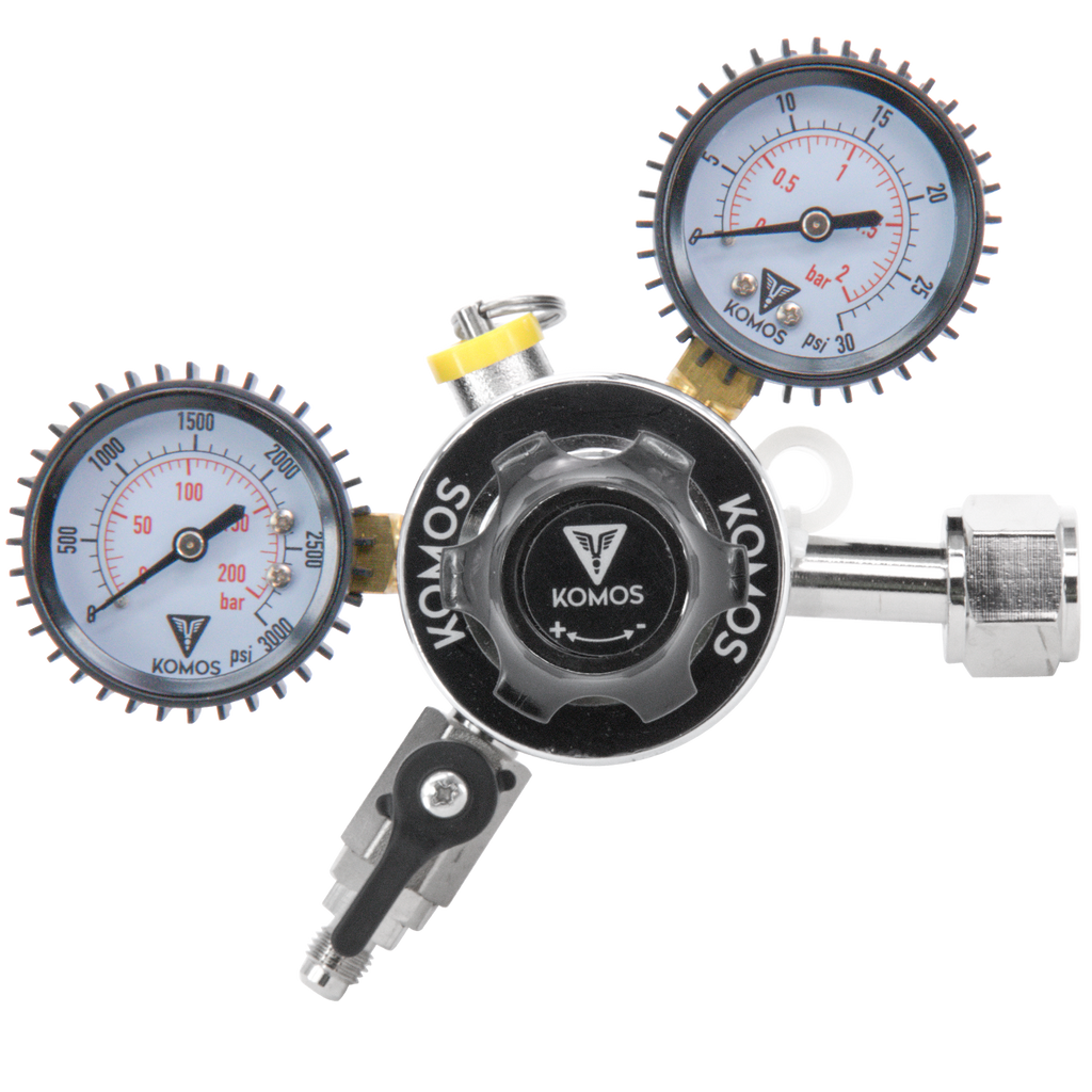 KOMOS Universal 25 - Dual Gauge CO2 Regulator - 25 psi