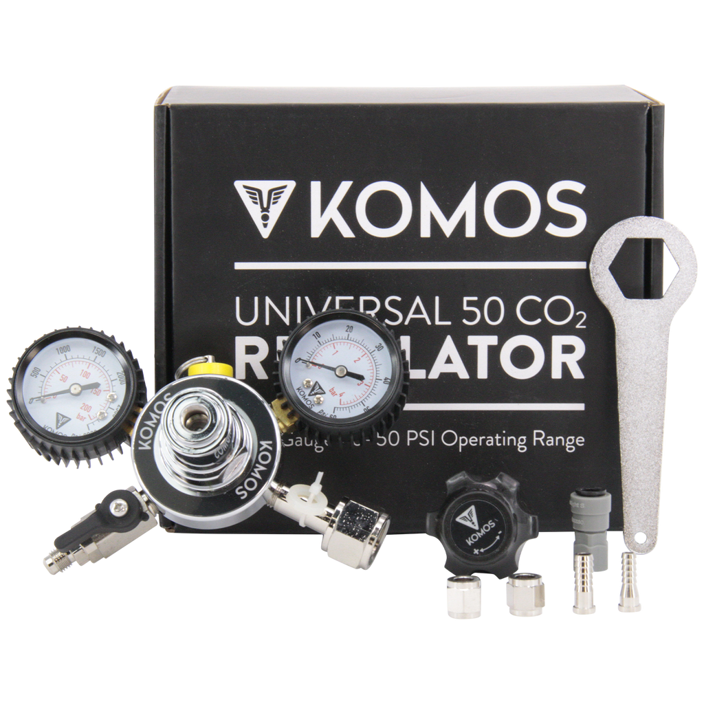 KOMOS Universal 50 - Dual Gauge CO2 Regulator - 50 psi