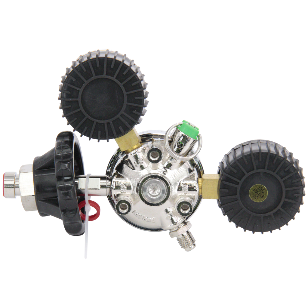 KOMOS Premium Dual Gauge CO2 Regulator - Tool-Free - 60 psi