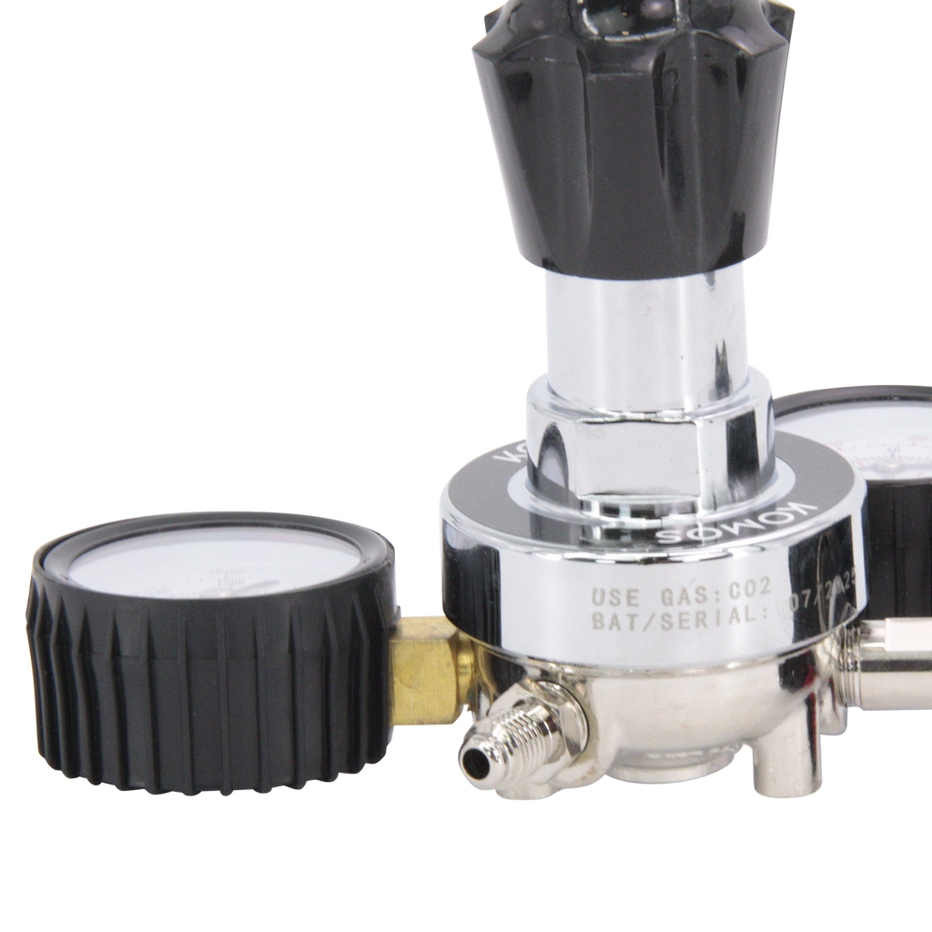 KOMOS Premium Dual Gauge CO2 Regulator - Tool-Free - 60 psi