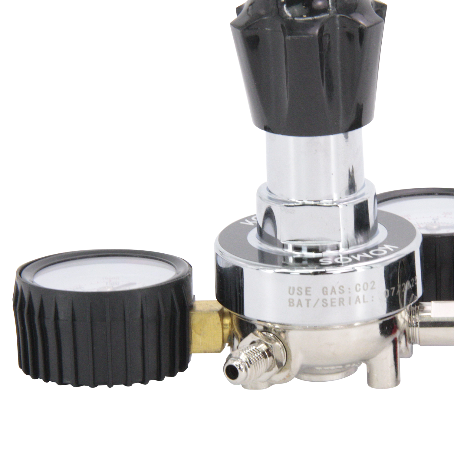 KOMOS Premium Dual Gauge CO2 Regulator - Tool-Free - 60 psi