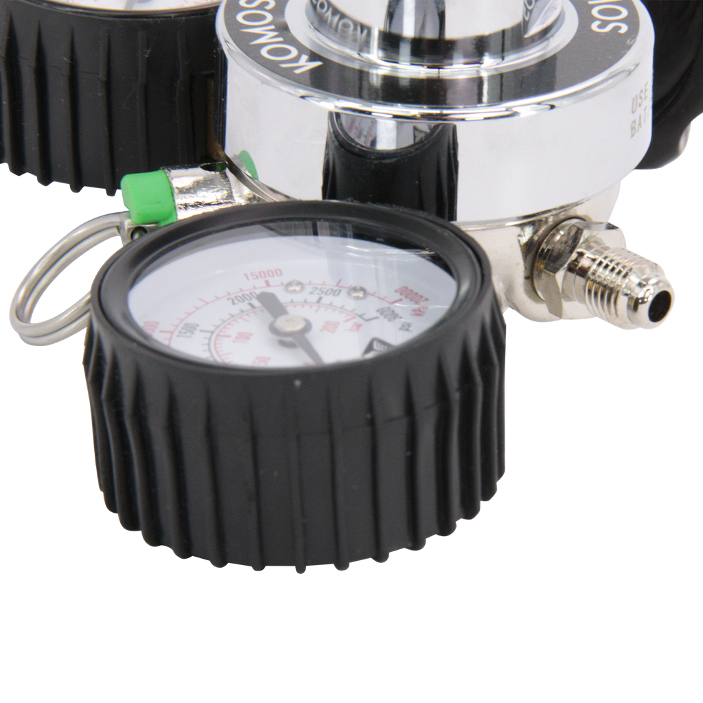KOMOS Premium Dual Gauge CO2 Regulator - Tool-Free - 60 psi