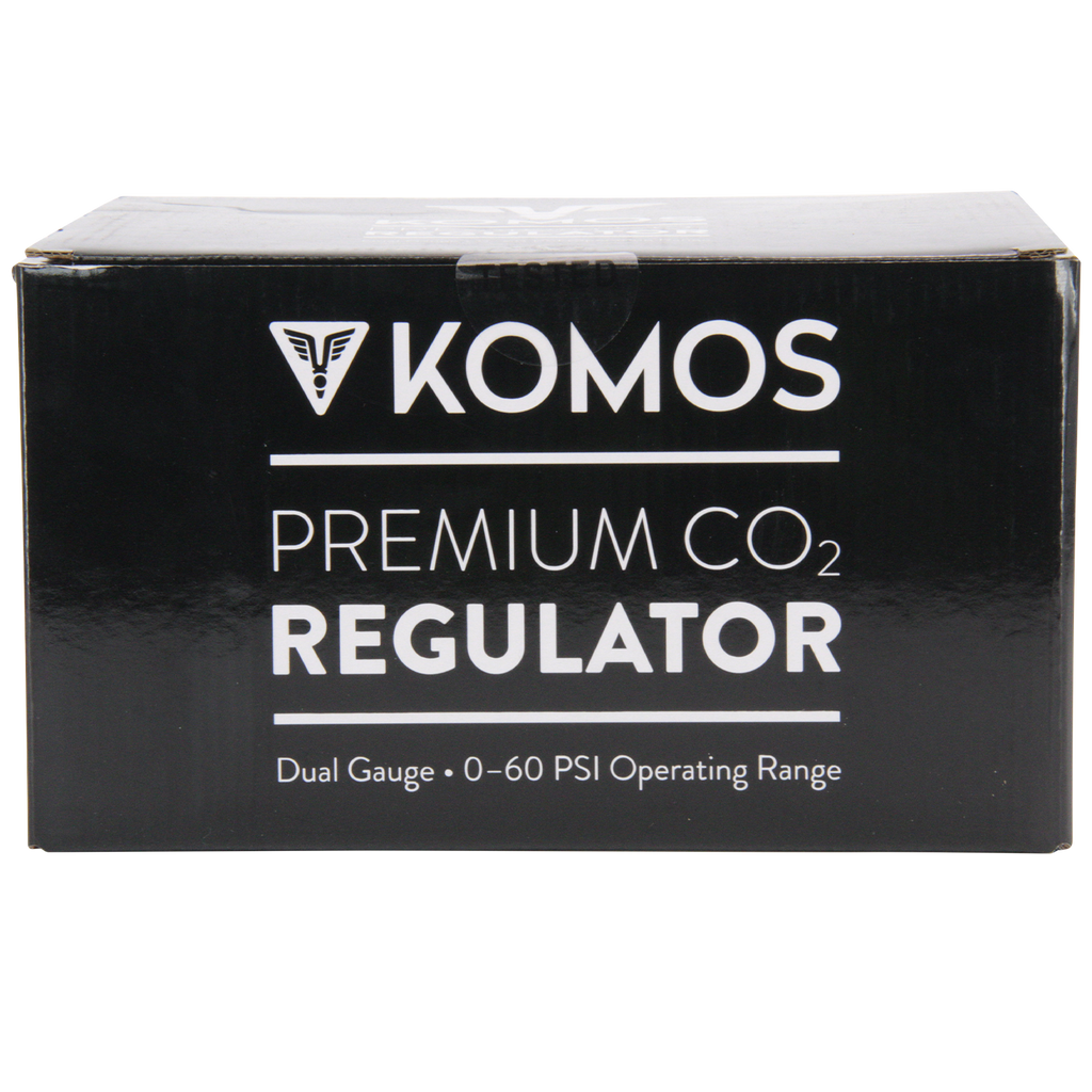 KOMOS Premium Dual Gauge CO2 Regulator - Tool-Free - 60 psi