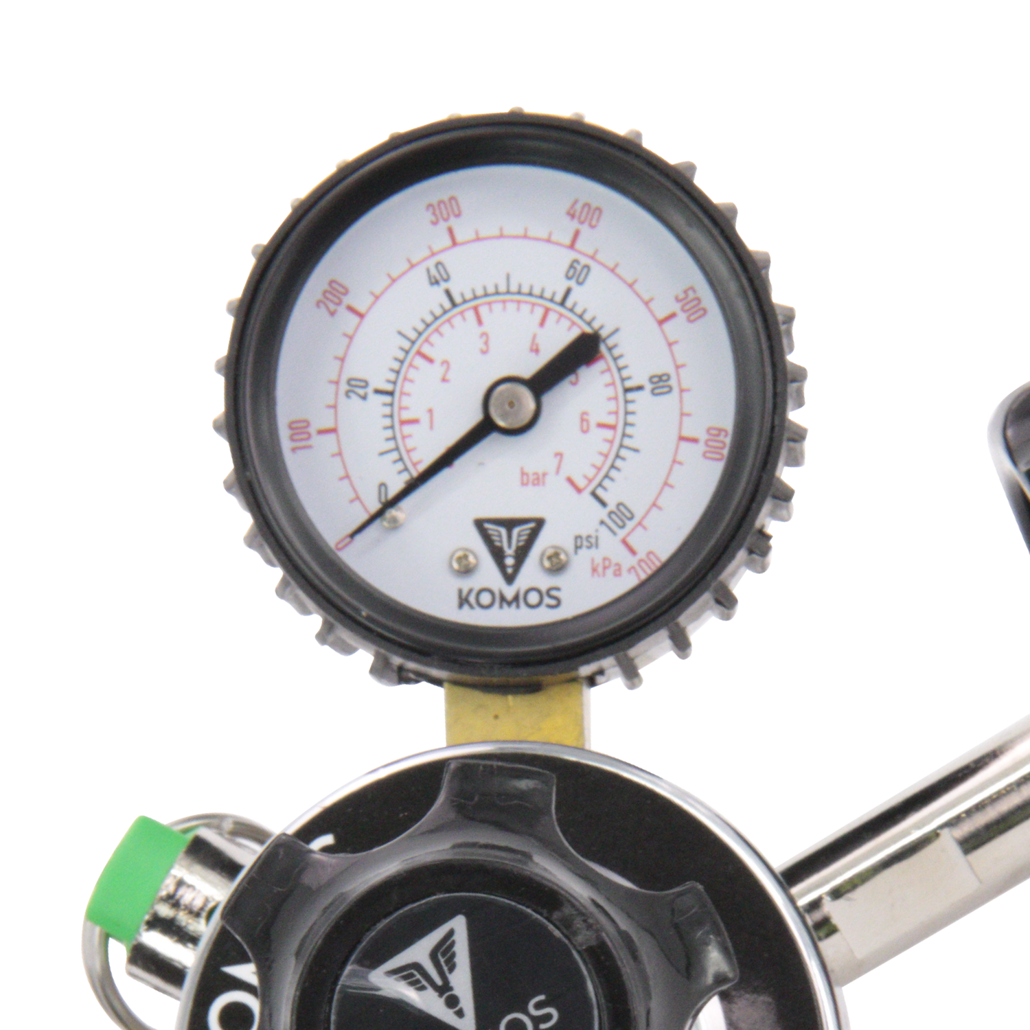 KOMOS Premium Dual Gauge CO2 Regulator - Tool-Free - 60 psi