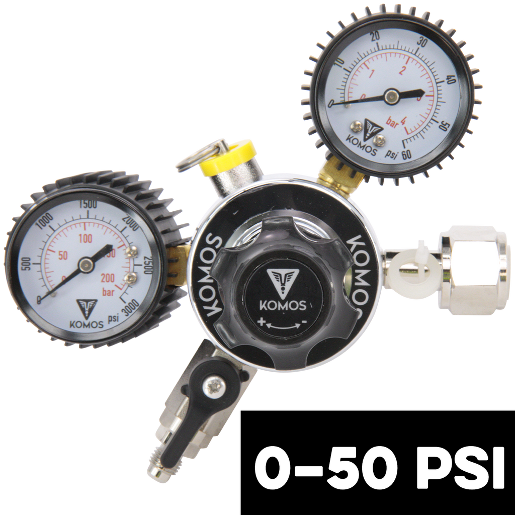 KOMOS Universal 50 - Dual Gauge CO2 Regulator - 50 psi