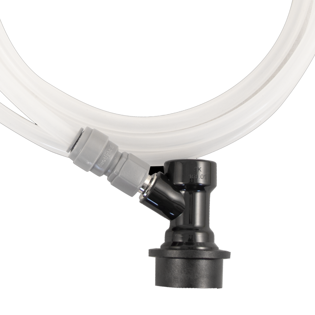 EVABarrier Beer Tubing Assembly - 4mm ID x 8mm OD - Ball Lock Quick Disconnect (QD)