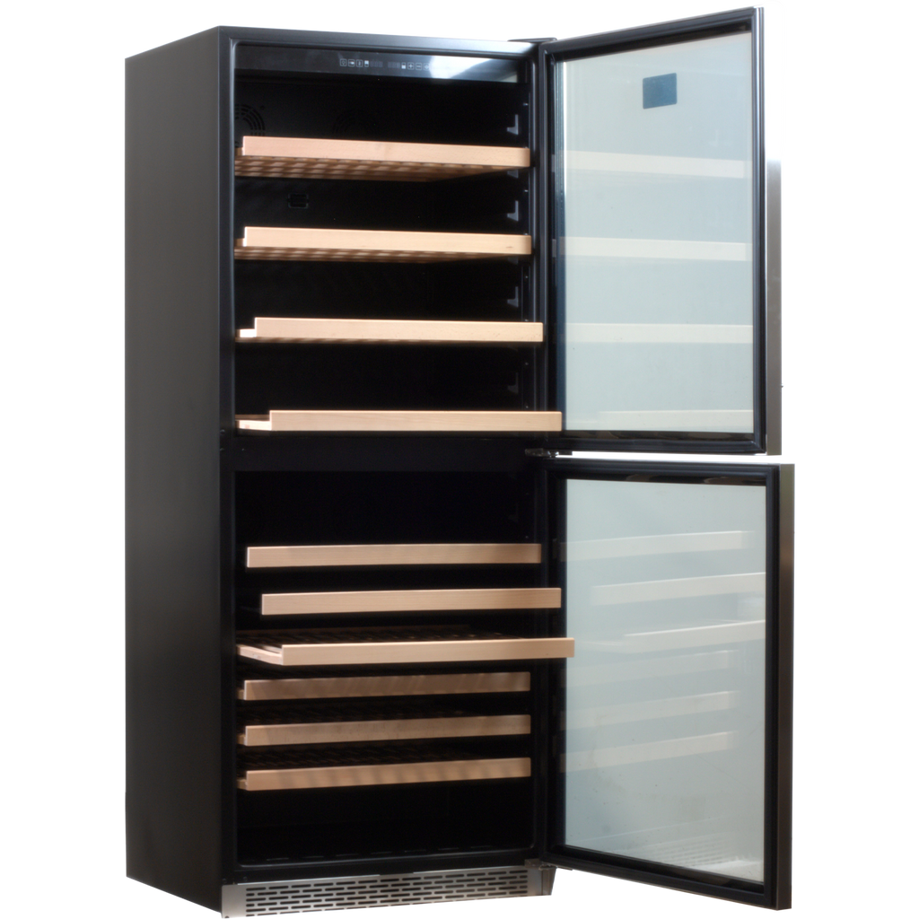 Komos - Wine & Beer Cooler - 30 in. Wide Double Glass Door Cooler - Dual Zone - Wine Bottle + Beer Can
