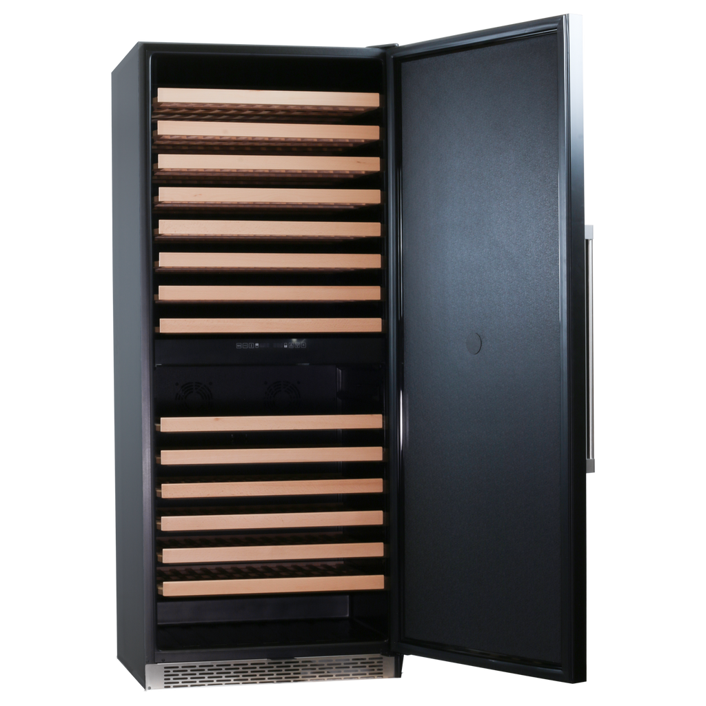Komos - Wine Cooler - 30 in. Wide 220 Bottle Black Door Wine Cooler