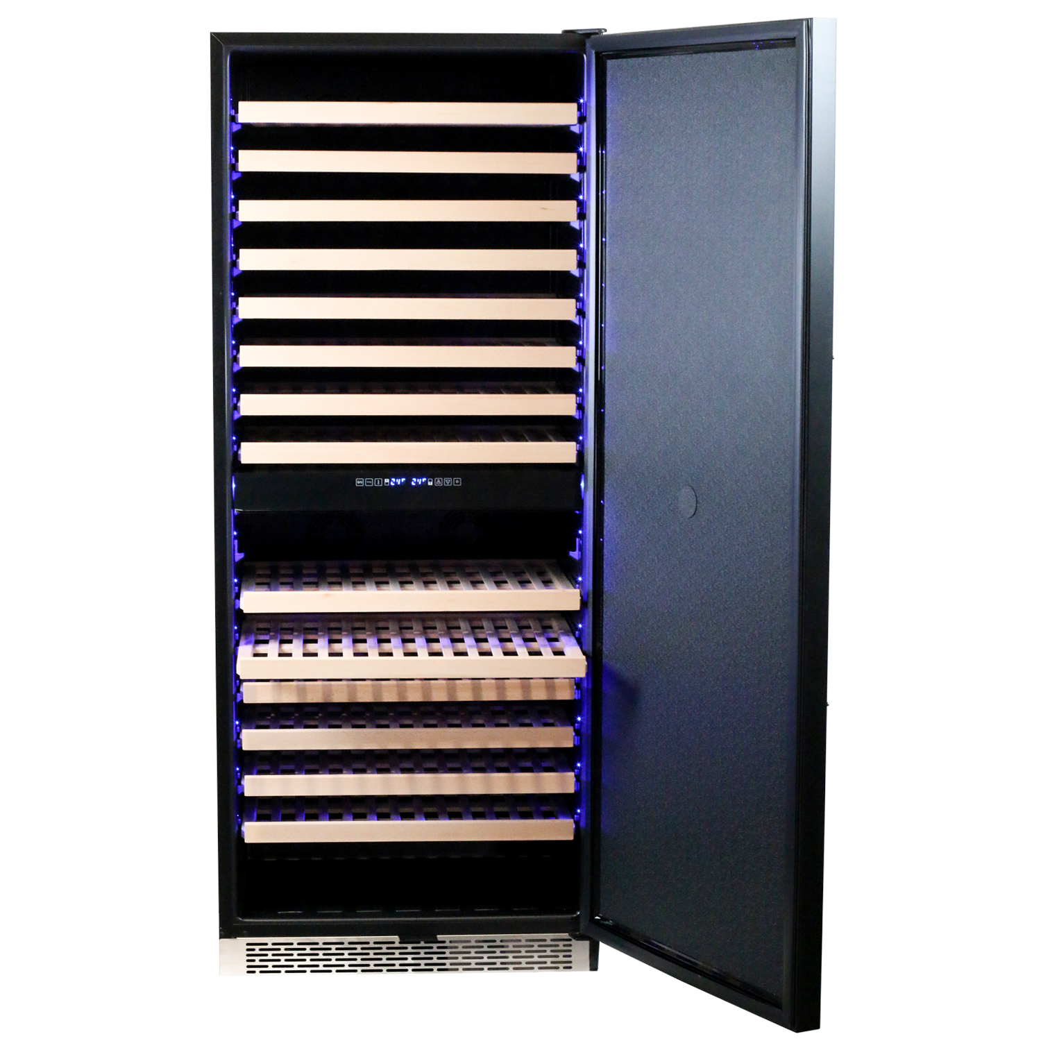 Komos - Wine Cooler - 30 in. Wide 220 Bottle Black Door Wine Cooler