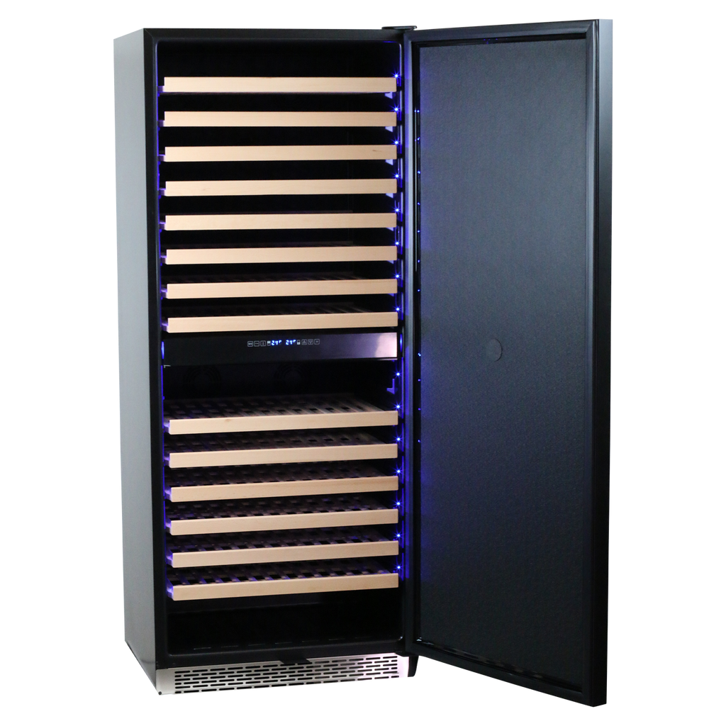 Komos - Wine Cooler - 30 in. Wide 220 Bottle Black Door Wine Cooler