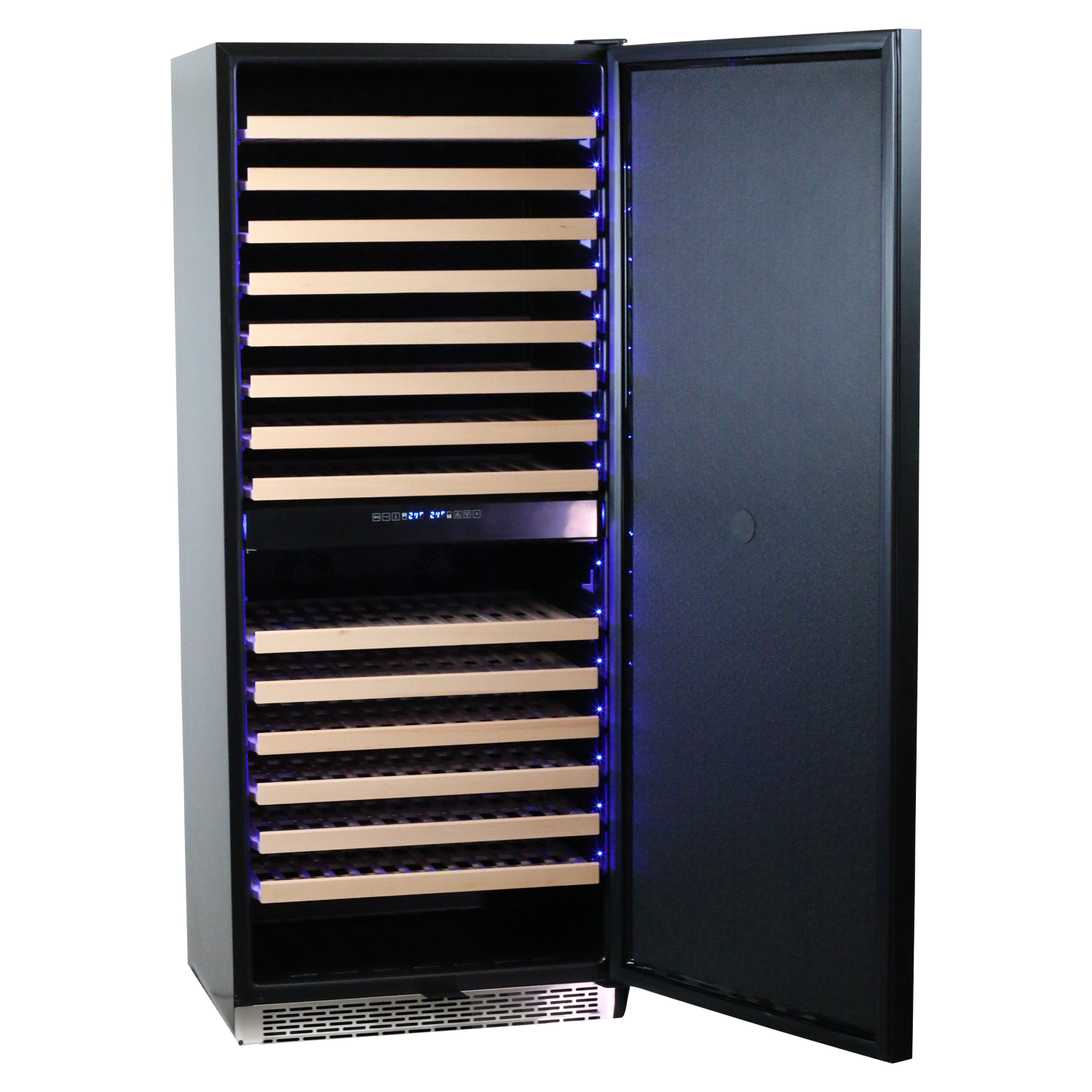 Komos - Wine Cooler - 30 in. Wide 220 Bottle Black Door Wine Cooler
