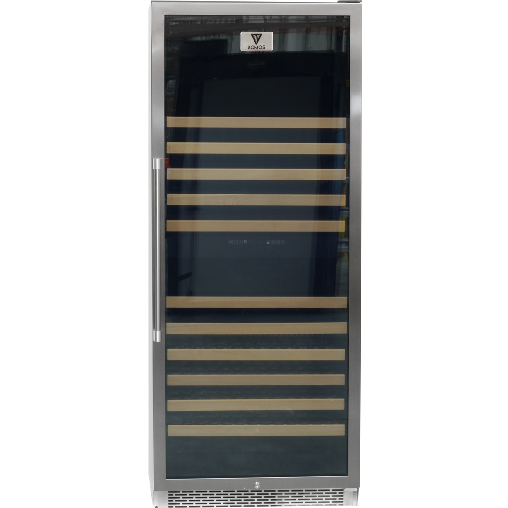 Komos - Wine & Beer Cooler - 30 in. Wide Single Glass Door Cooler - Dual Zone - Wine Bottle + Beer Can