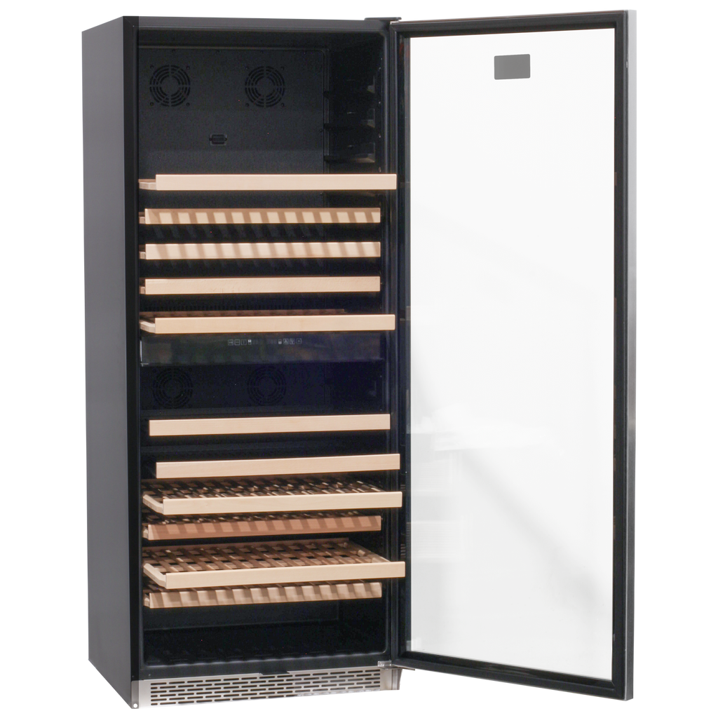Komos - Wine & Beer Cooler - 30 in. Wide Single Glass Door Cooler - Dual Zone - Wine Bottle + Beer Can