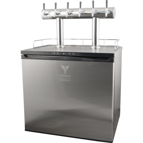KOMOS® DoubleWide Kegerator Stainless Double T Bar Tower 6 Tap
